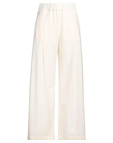 SEMICOUTURE Casual pants Ivory 53% Polyester, 43% Virgin Wool, 4% Elastane