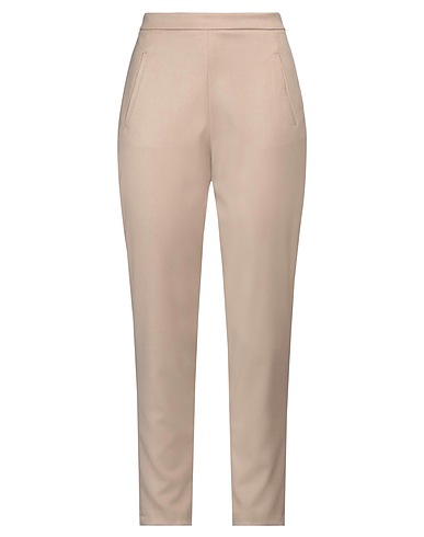 JIJIL Casual trouser Beige 64% Polyester, 33% Viscose, 3% Elastane