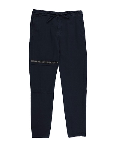 BIKKEMBERGS Casual trouser Navy blue 97% Cotton, 3% Elastane