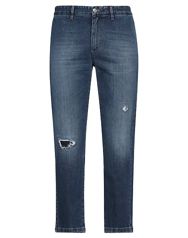 GREY DANIELE ALESSANDRINI Denim trousers Blue 98% Cotton, 2% Elastane