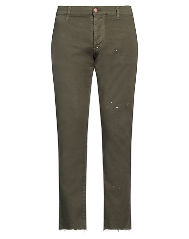 GREY DANIELE ALESSANDRINI Casual trouser Military green 97% Cotton, 3% Elastane