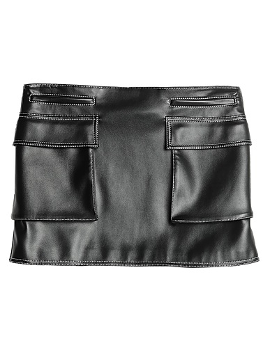 PHILOSOPHY di LORENZO SERAFINI Mini skirt Black 100% Polyester, Polyurethane resin
