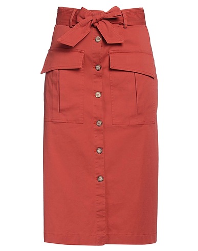 LIU •JO Midi skirt Brown 98% Cotton, 2% Elastane