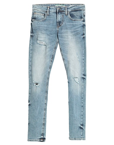 GUESS Denim trousers Blue 48% Cotton, 31% Polyester, 20% Hemp, 1% Elastane