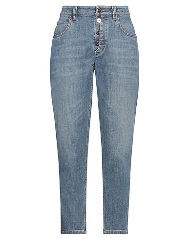 BRUNELLO CUCINELLI Denim trousers Blue 97% Cotton, 3% Elastane, Ecobrass