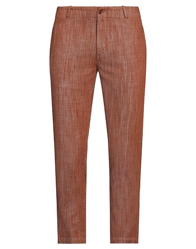 DANIELE ALESSANDRINI HOMME Casual trouser Brown 100% Cotton