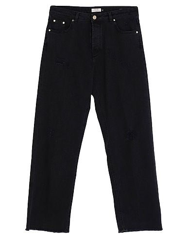 NO LAB Denim trousers Black 98% Cotton, 2% Elastane