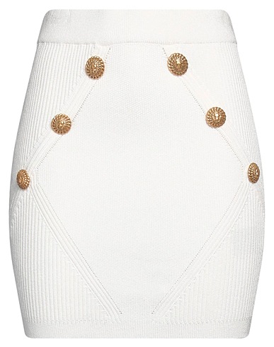 BALMAIN Mini skirt White 84% Viscose, 16% Polyester