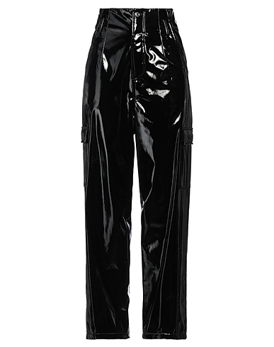 NEW ARRIVALS Casual pants Black 57% PVC - Polyvinyl chloride, 34% PES - Polyethersulfone, 9% Polyurethane