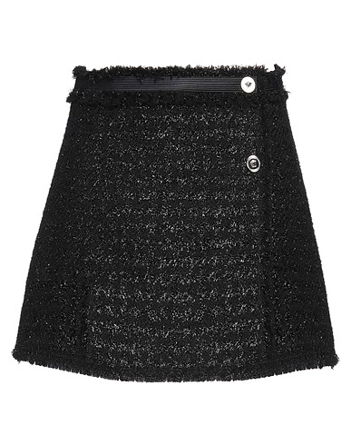 VERSACE Mini skirt Black 63% Virgin Wool, 33% Metallized polyamide, 4% Polyamide, Silk