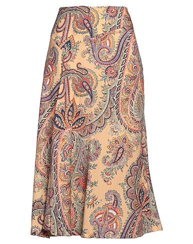 ETRO Jupe mi-longue Camel 70% Laine, 30% Soie