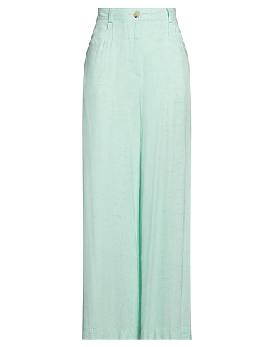 FORTE_FORTE Casual trouser Turquoise 95% Viscose, 5% Silk
