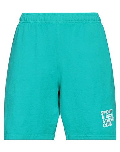 SPORTY & RICH Shorts & Bermuda Turquoise 100% Cotton