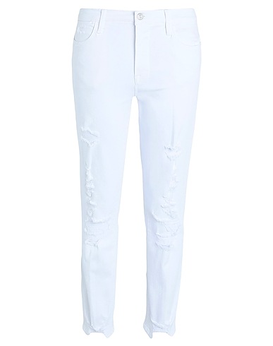 FRAME Denim trousers White 92% Cotton, 6% Polyester, 2% Elastane