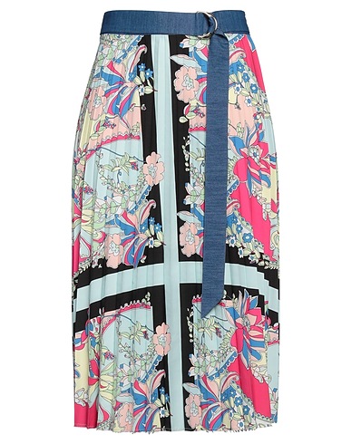 LIU •JO Midi skirt Light green 100% Polyester, Cotton