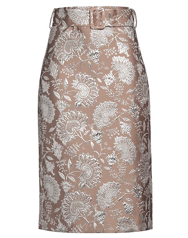 P.A.R.O.S.H. Midi skirt Beige 63% Polyester, 23% Polyamide, 14% Metallic fiber