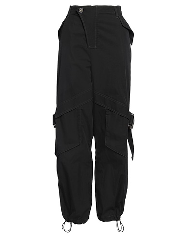 DION LEE Casual trouser Black 75% Organic cotton, 25% Recycled nylon