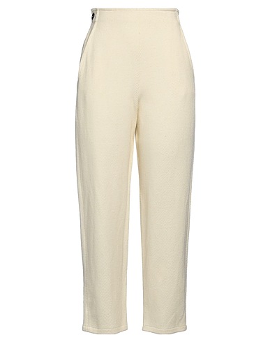 FORTE_FORTE Casual trouser Cream 27% Cotton, 27% Linen, 23% Acrylic, 23% Wool