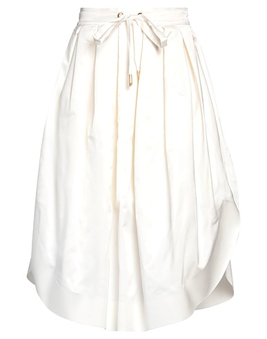 CEDRIC CHARLIER Midi skirt Ivory 51% Cotton, 44% Viscose, 5% Elastane