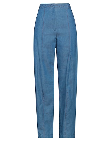 CEDRIC CHARLIER Denim trousers Blue 65% Cotton, 35% Polyester