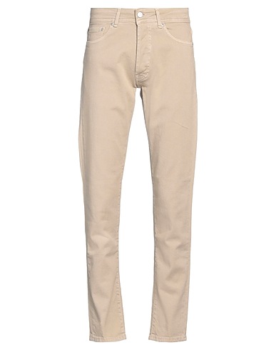 LIU •JO MAN Denim trousers Beige 98% Cotton, 2% Elastane