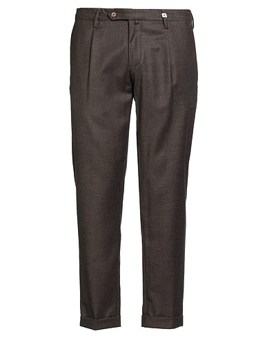 MYTHS Casual pants Dark brown 99% Virgin Wool, 1% Elastane