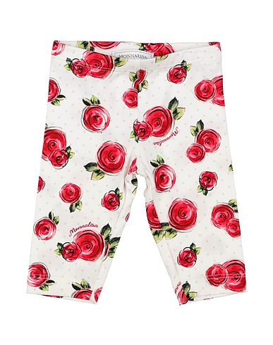 MONNALISA Leggings Off white 90% Cotton, 10% Elastane