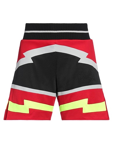 MEMBERS OF THE RAGE Shorts & Bermuda Rosso 100% Poliestere, Cotone, Lana Vergine, Acrilico, Elastan