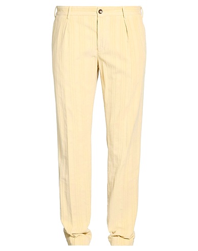 INCOTEX Casual pants VERVE Pastel yellow 98% Cotton, 2% Elastane