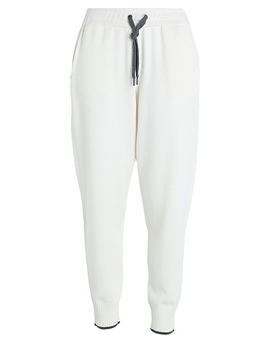 BRUNELLO CUCINELLI Casual pants White 100% Cashmere