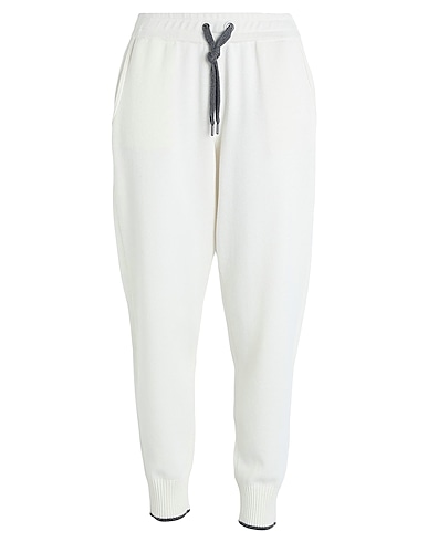 BRUNELLO CUCINELLI Casual pants BIANCO 100% Cashmere