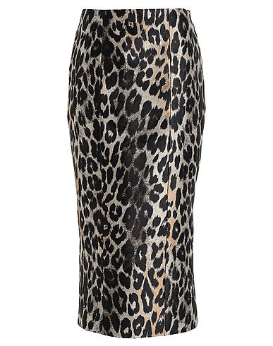 BALMAIN Midi skirt Beige 67% Polyester, 22% Acetate, 11% Silk