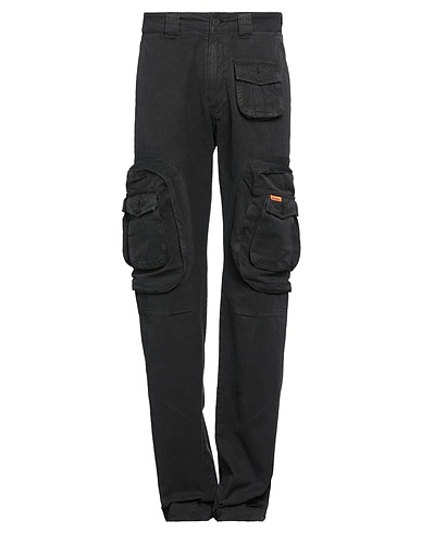 HERON PRESTON Casual trouser Black 80% Cotton, 20% Linen