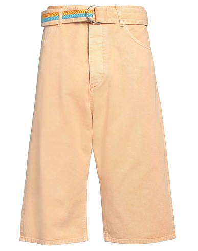 MARCELO BURLON Denim shorts Sand 100% Cotton, Polyester