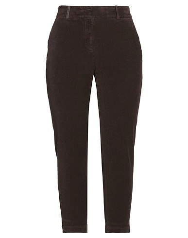 PESERICO Casual pants Brown 98% Cotton, 2% Elastane