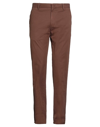 ZEGNA Casual pants Chocolate brown 97% Cotton, 3% Elastane