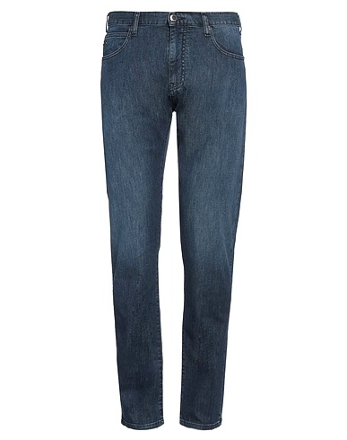 EMPORIO ARMANI Denim trousers Blue 99% Cotton, 1% Elastane