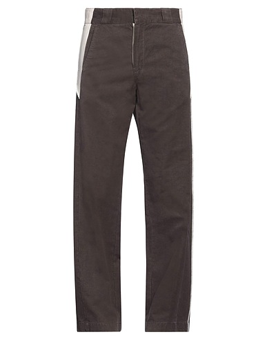 HERON PRESTON Casual trouser Dark brown 80% Cotton, 20% Linen