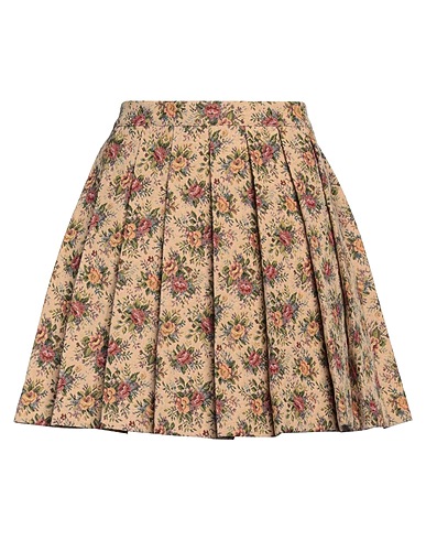 ALESSANDRO ENRIQUEZ Mini skirt Beige 63% Polyester, 34% Cotton, 3% Other Fibres