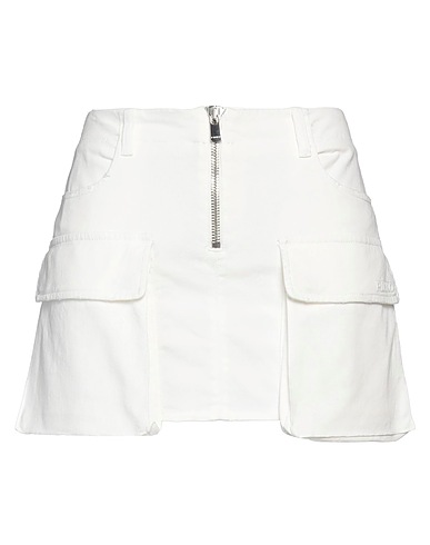 PINKO Denim skirt White 97% Cotton, 3% Elastane