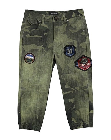 MONNALISA Casual trouser Military green 97% Cotton, 3% Elastane
