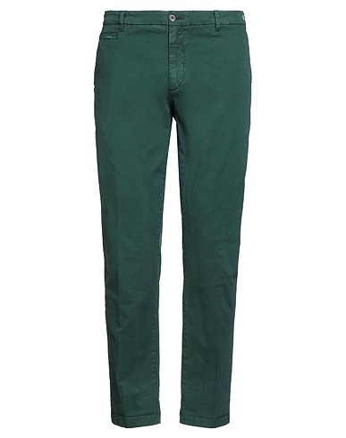 40WEFT Casual trouser Dark green 97% Cotton, 3% Elastane