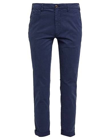 40WEFT Casual trouser Slate blue 97% Cotton, 3% Elastane
