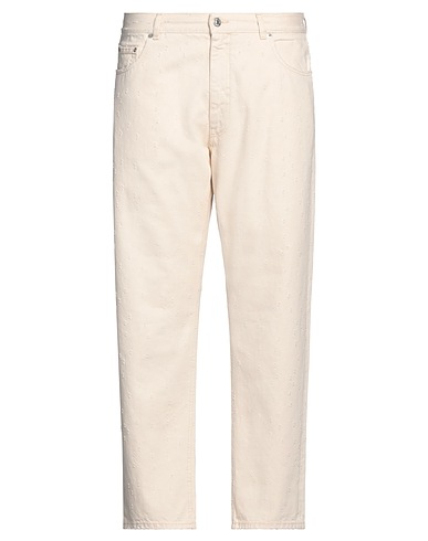 GRIFONI Denim pants Ivory 100% Cotton