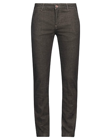 CAMOUFLAGE AR AND J. Casual trouser Dark brown 52% Cotton, 30% Polyester, 15% Viscose, 3% Elastane
