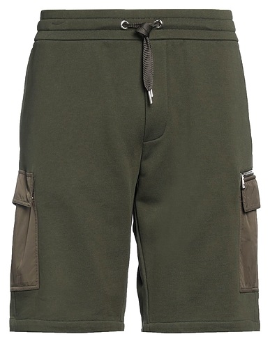 MONCLER Shorts & Bermuda Military green 100% Cotton, Polyamide
