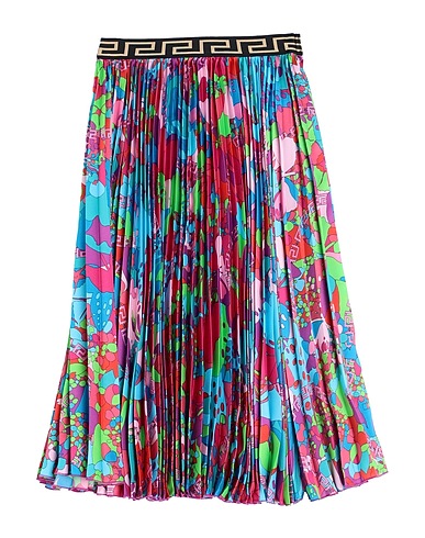VERSACE YOUNG Skirt Azure 100% Polyester, Elastane, Polyamide
