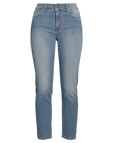 GRIFONI Denim trousers Blue 98% Cotton, 2% Elastane