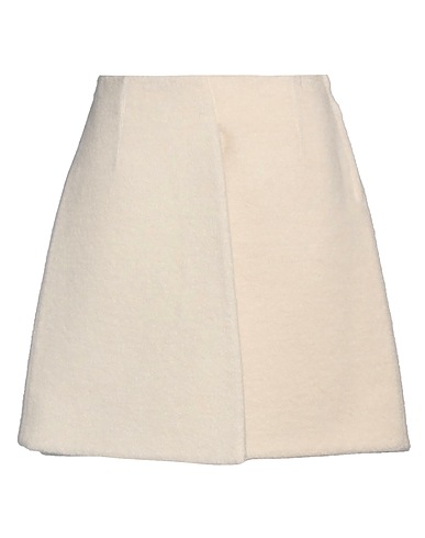 JIL SANDER Mini skirt Ivory 65% Virgin Wool, 30% Alpaca wool, 5% Polyamide