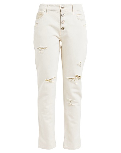 BLUGIRL Denim pants Ivory 65% Cotton, 23% Viscose, 12% Polyester